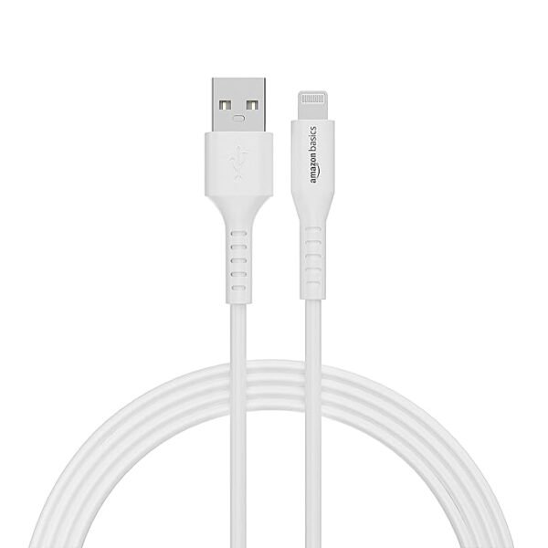 USB A to Lightning MFi Certified Charging Cable (White, 1.2 meter)