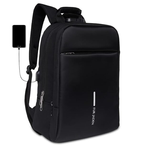 Theft Number Lock Backpack Bag with 15.6 Inch Laptop Compartment, USB Charging Port & Organizer Pocket