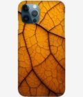Apple Iphone 12 Pro Max back covers abstract elegance closeup dried leaf golden yellow burnt orange highlighting its