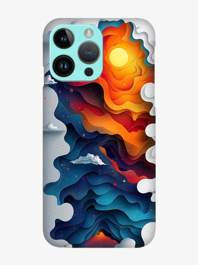 Apple Iphone 14 Pro Max abstract cosmic explosions made with cosmic themed paper tex creative background decor collection