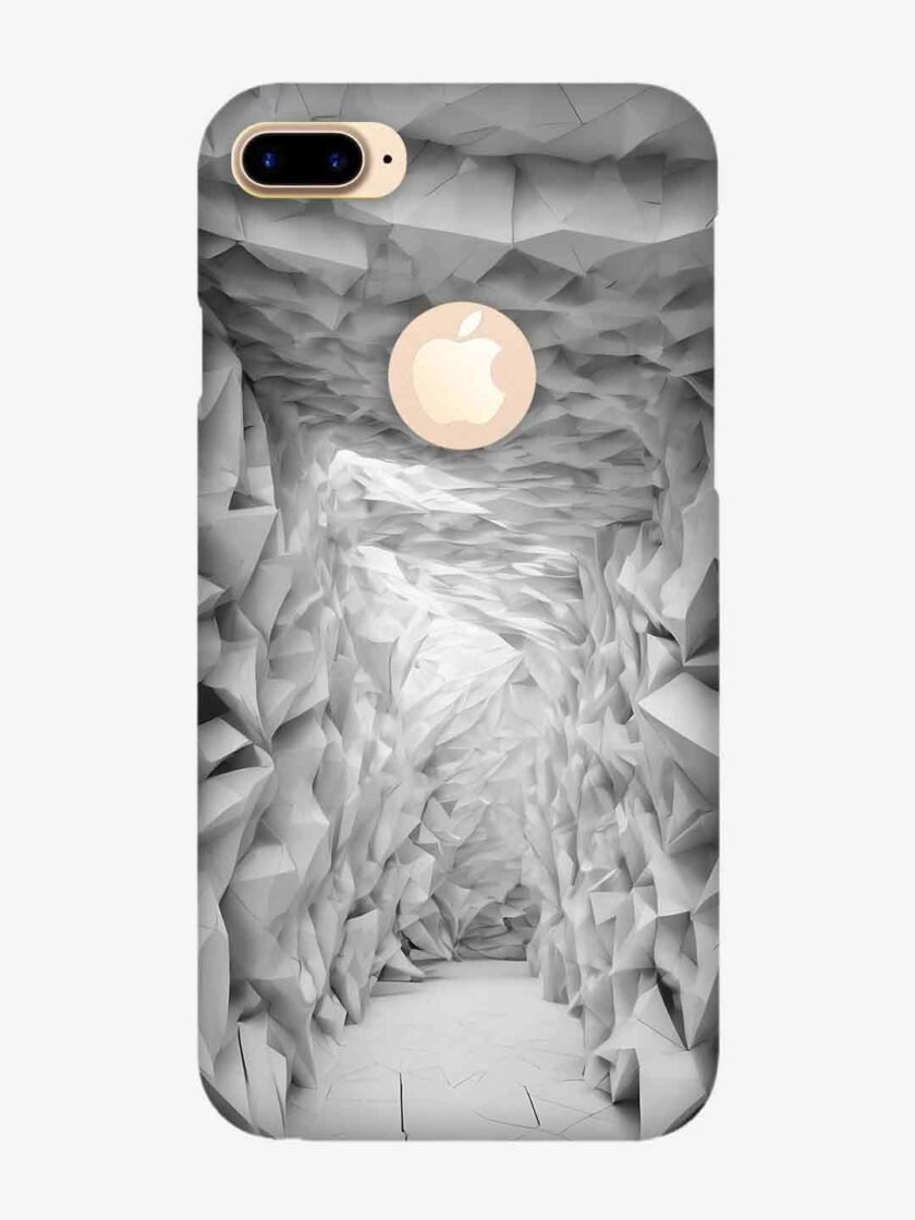 Apple Iphone 7 Plus back covers (Logo Cut) abstract drawing white parametric interior polygon black drawing 3d illustration rendering