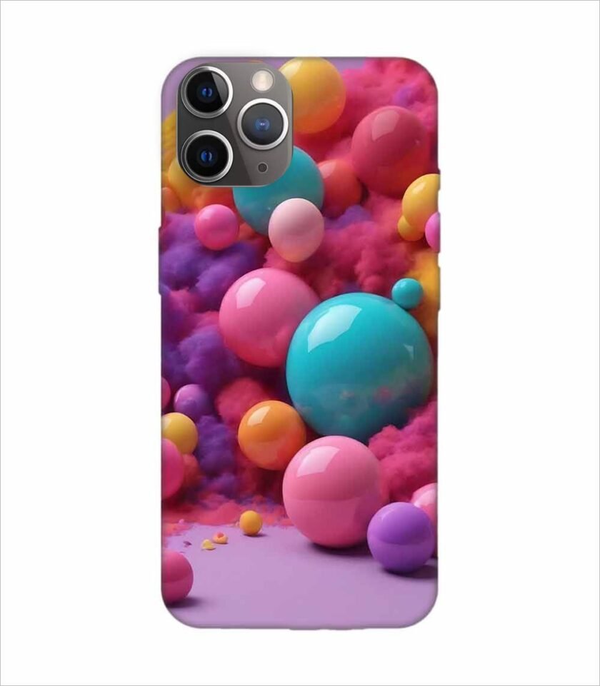 Apple Iphone 11 Pro Max Back Case Covers 3D Render Colorful Objects Isolated Background