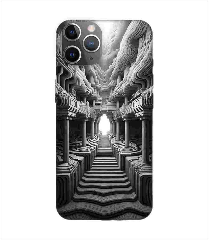 Apple Iphone 11 Pro Max Back Case Covers Abstract Geometry Black White Illustration