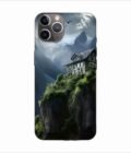Apple Iphone 11 Pro Max Back Case Covers Charming Stone House Sits Perched High Atop Mountain Cliff With Snowcapped Peaks Distance
