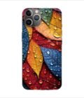 Apple Iphone 11 Pro Max Back Case Covers Close Up Bunch Colorful Leaves With Water Droplets Generative Ai