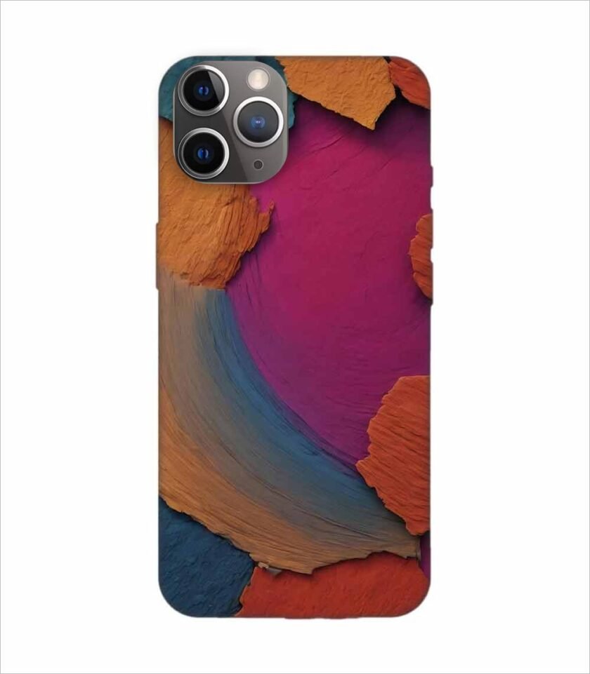 Apple Iphone 11 Pro Max Back Case Covers Closeup Color Textured Surface