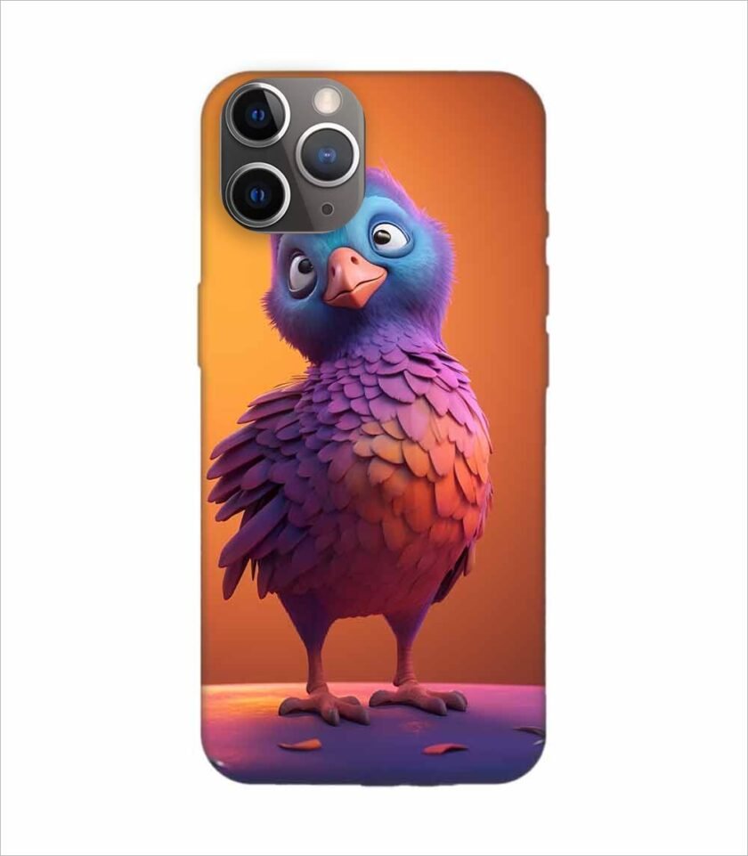 Apple Iphone 11 Pro Max Back Case Covers Colorful Bird Is Standing Table Generative Ai Image