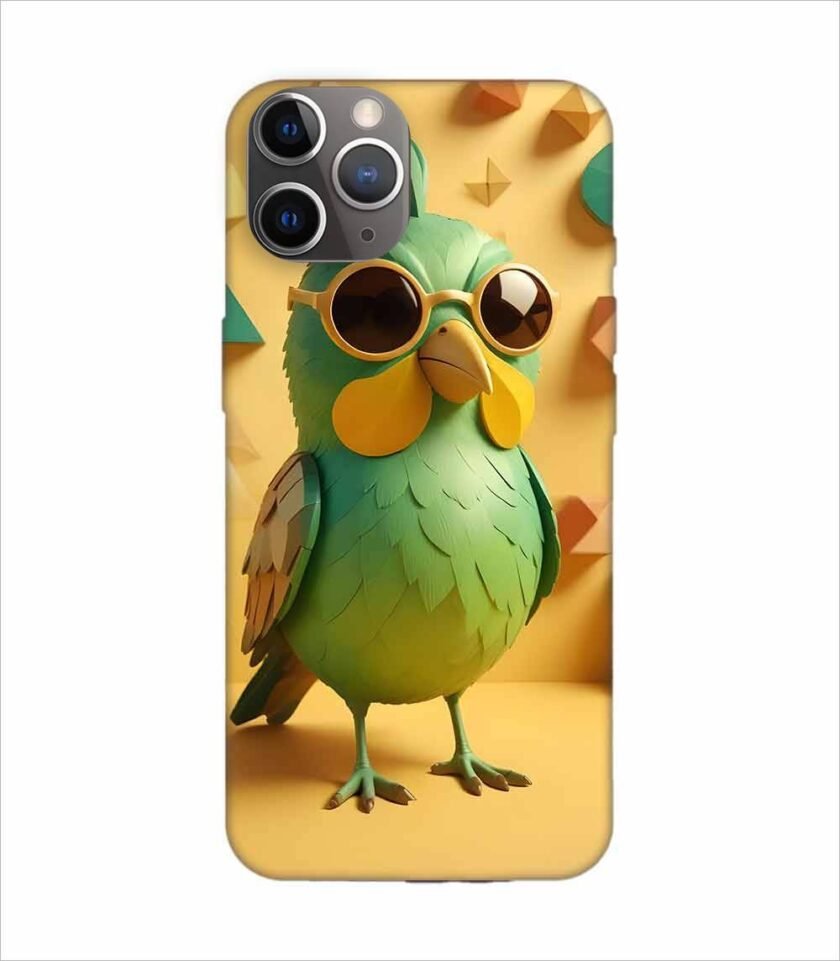 Apple Iphone 11 Pro Max Back Case Covers Colorful Bird With Big Eyes Pair Goggles