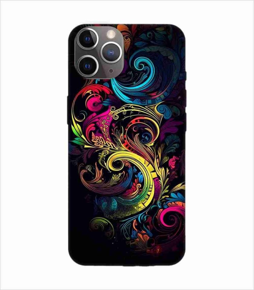 Apple Iphone 11 Pro Max Back Case Covers Colorful Poster With Swirly Pattern