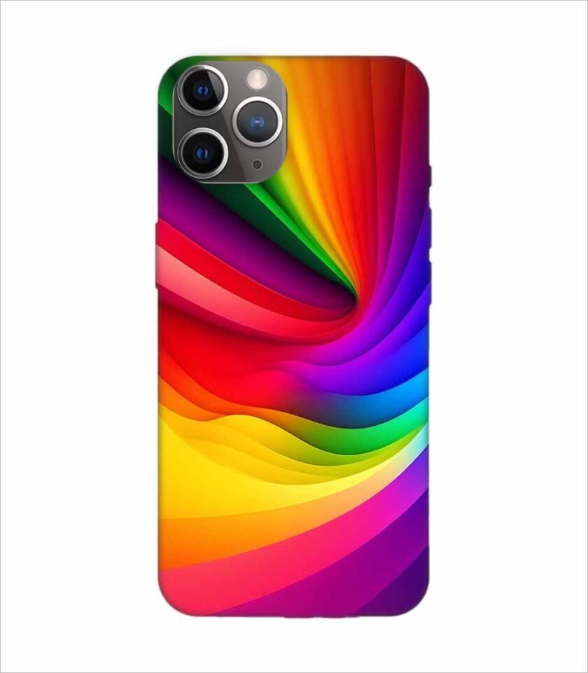 Apple Iphone 11 Pro Max Back Case Covers Colorful Rainbow Gradient Background Design Shades Light Wallpaper Abstract Geometric Shapes