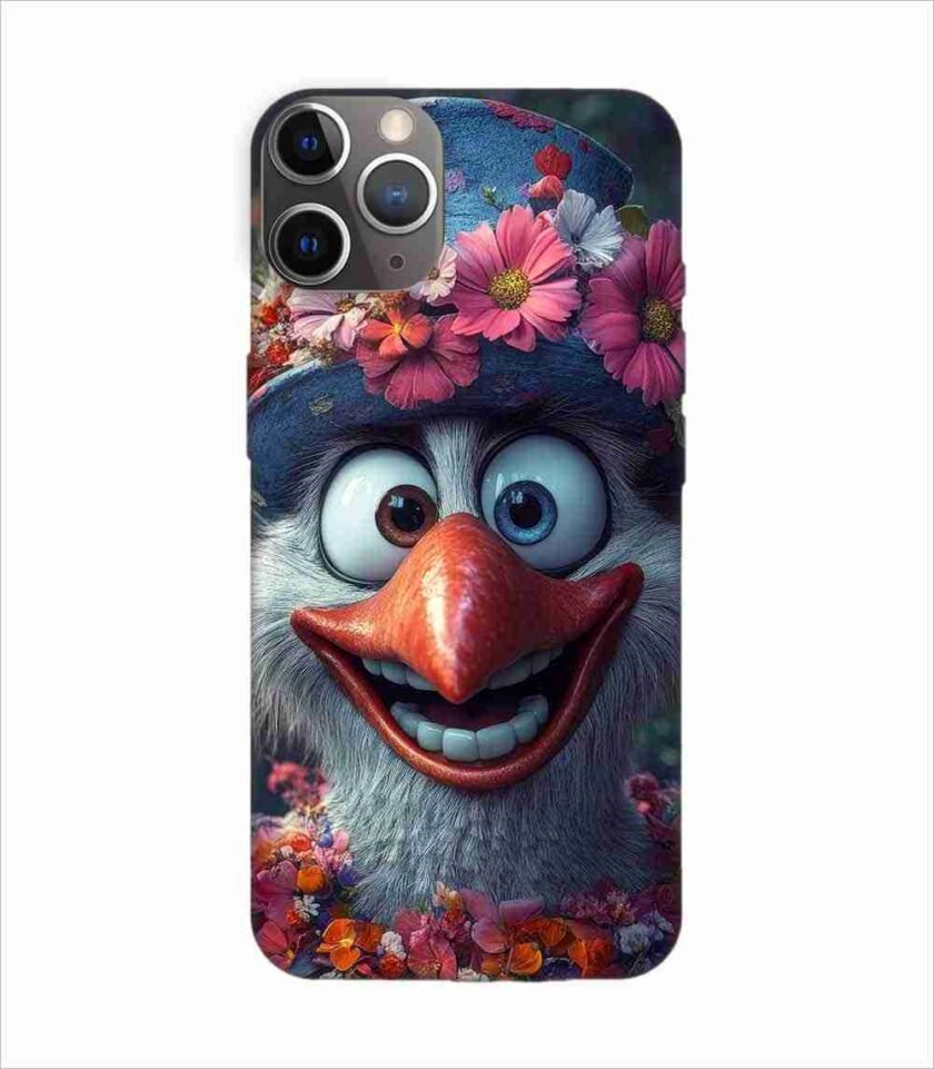 Apple Iphone 11 Pro Back Case Covers Bird With Flower Its Head Bird With Flower Its Mouth
