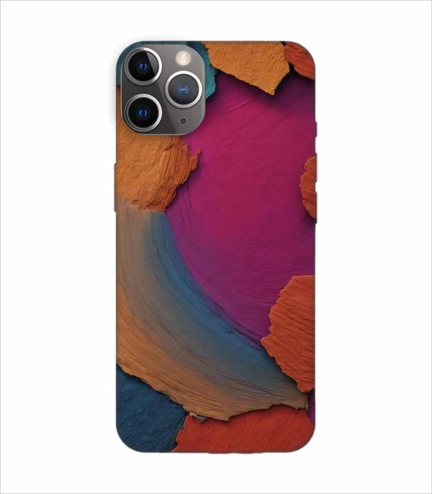 Apple Iphone 11 Pro Back Case Covers Closeup Color Textured Surface