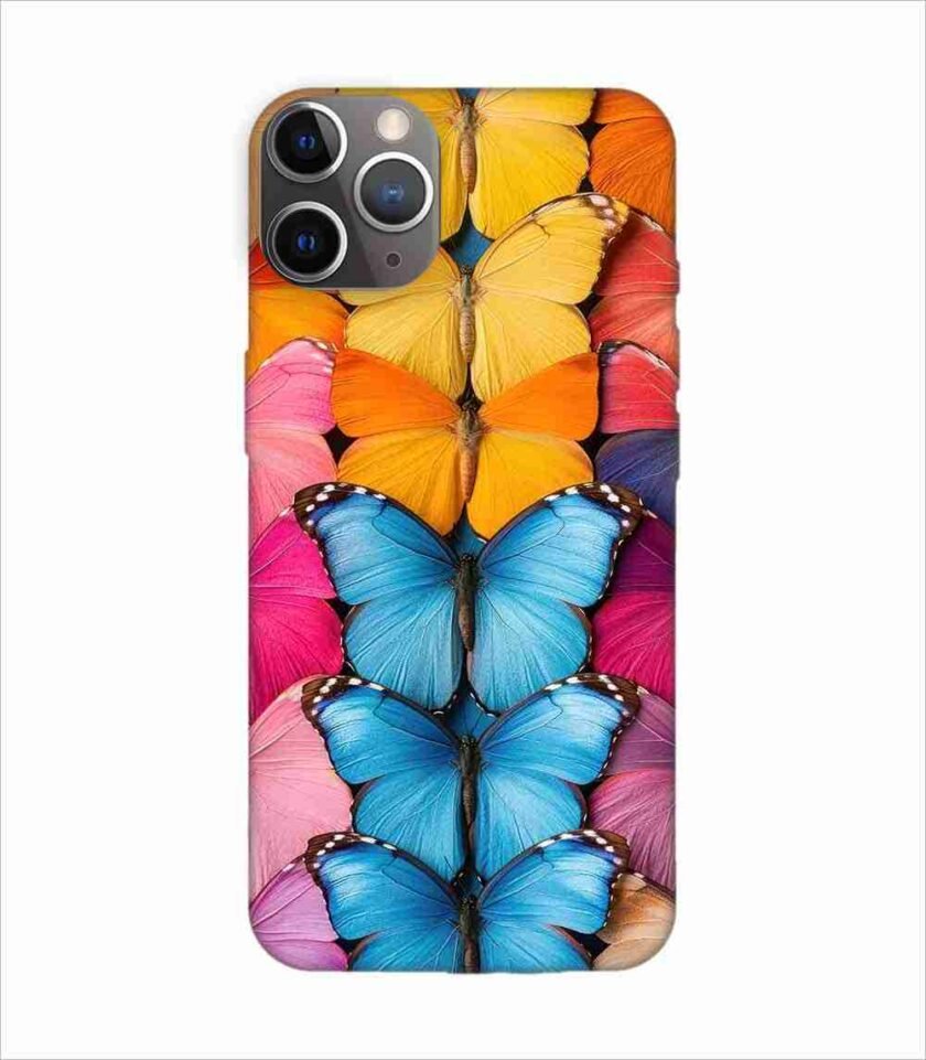 Apple Iphone 11 Pro Back Case Covers Closeup Colorful Butterfly Collection Display