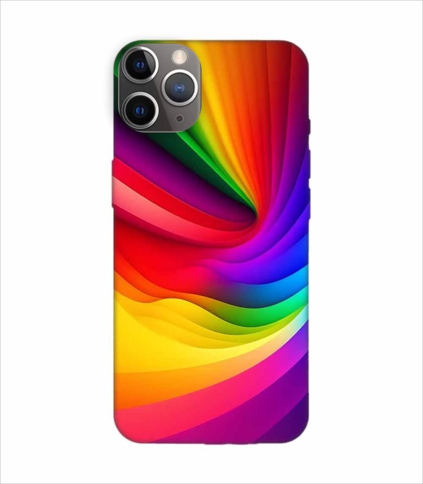 Apple Iphone 11 Pro Back Case Covers Colorful Rainbow Gradient Background Design Shades Light Wallpaper Abstract Geometric Shapes