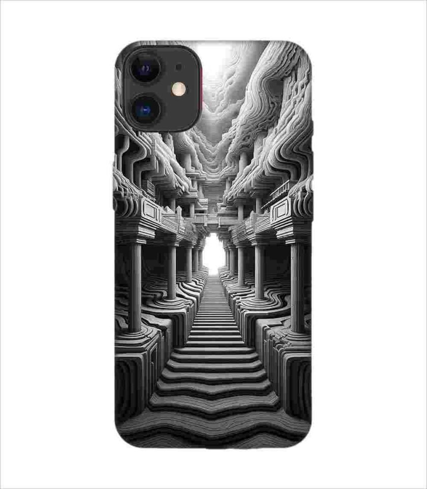 Apple Iphone 11 Back Case Covers Abstract Geometry Black White Illustration