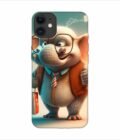 Apple Iphone 11 Back Case Covers Cartoon Character With Red Flag Big Eared Elephant