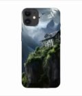 Apple Iphone 11 Back Case Covers Charming Stone House Sits Perched High Atop Mountain Cliff With Snowcapped Peaks Distance