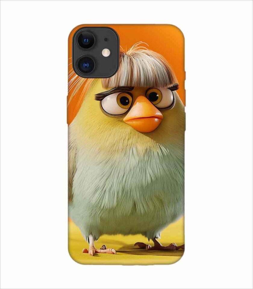 Apple Iphone 11 Back Case Covers Close Up Bird With Wig Glasses