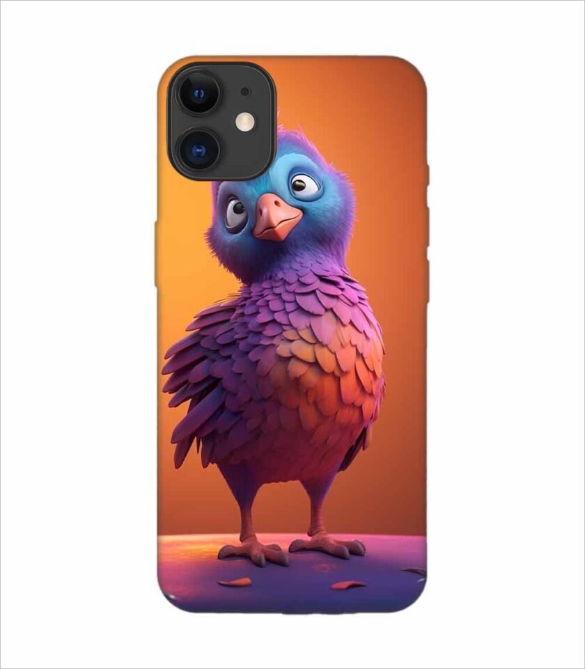 Apple Iphone 11 Back Case Covers Colorful Bird Is Standing Table Generative Ai Image