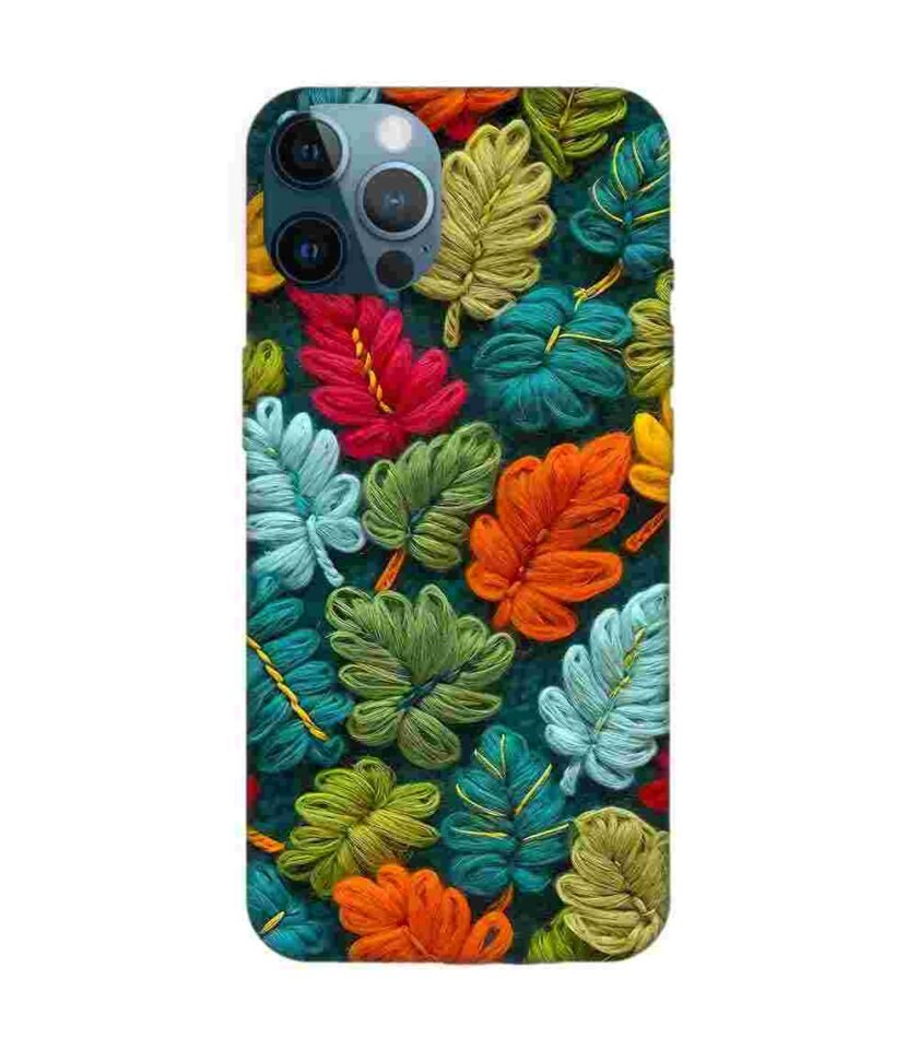 Apple Iphone 12 Mini Back Case Covers Abstract Technology Fractal Background With Neon Plant Pattern Dark Background Illustration