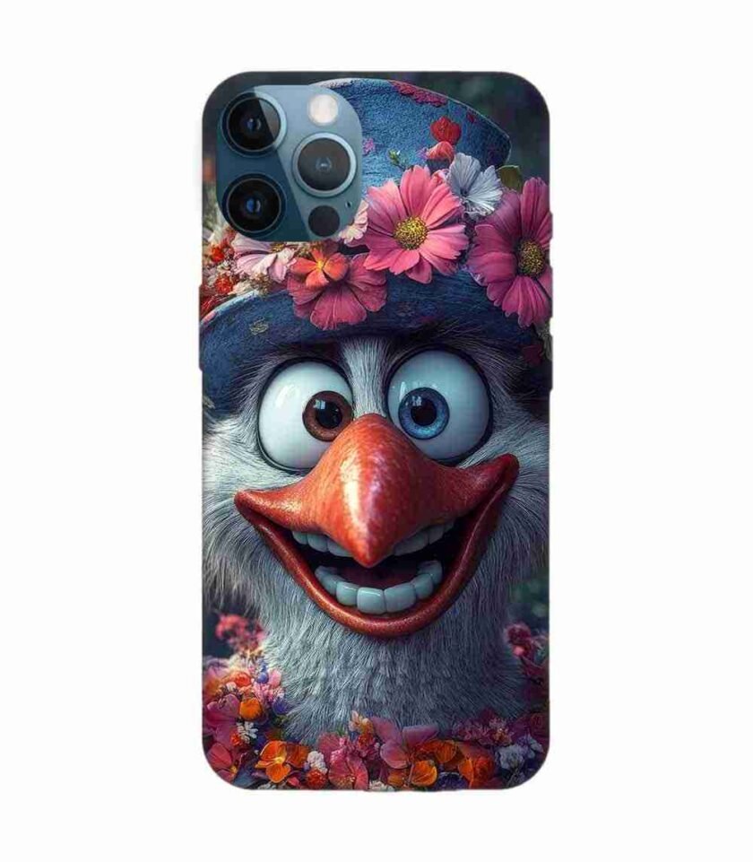 Apple Iphone 12 Mini Back Case Covers Bird With Flower Its Head Bird With Flower Its Mouth