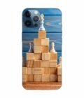 Apple Iphone 12 Mini Back Case Covers Business Hierarchy Ranking Strategy Concept With Chess Pieces Standing Pyramid Wooden Building Blocks With King Top With Copy Space