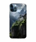 Apple Iphone 12 Mini Back Case Covers Charming Stone House Sits Perched High Atop Mountain Cliff With Snowcapped Peaks Distance