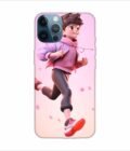 Apple Iphone 12 Pro Max Back Case Covers 3D Illustration Child Running Spring Concept Illustration Childrens Cartoon Outdoor