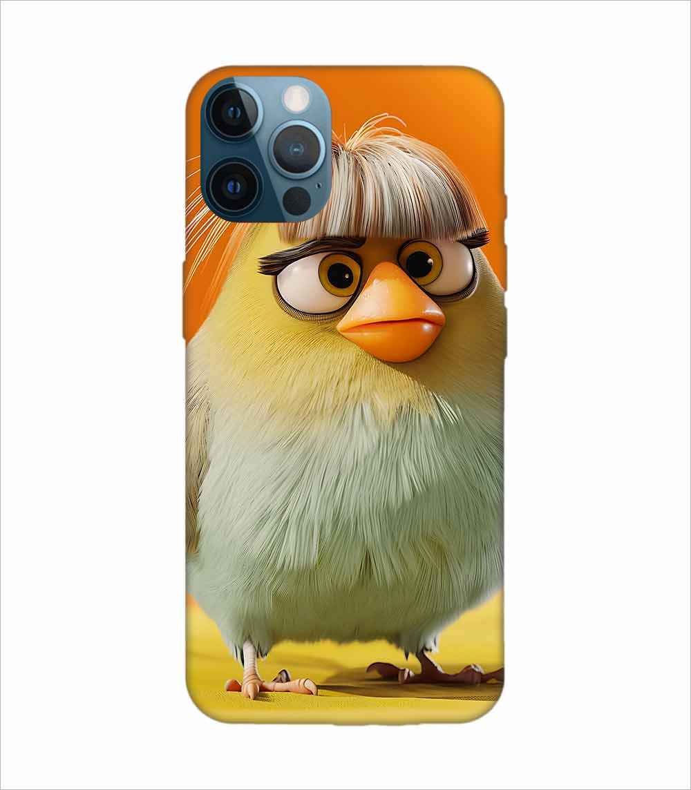 Apple Iphone 12 Pro Max Back Case Covers Close Up Bird With Wig Glasses