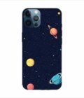 Apple Iphone 12 Pro Back Case Covers Colorful Planets Stars Space Galaxy Background Illustration