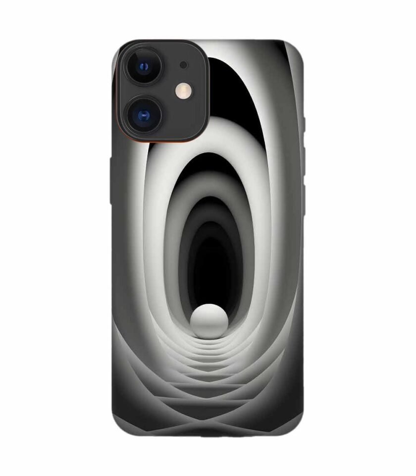 Apple Iphone 12 Back Case Covers Abstract Black 3D Background