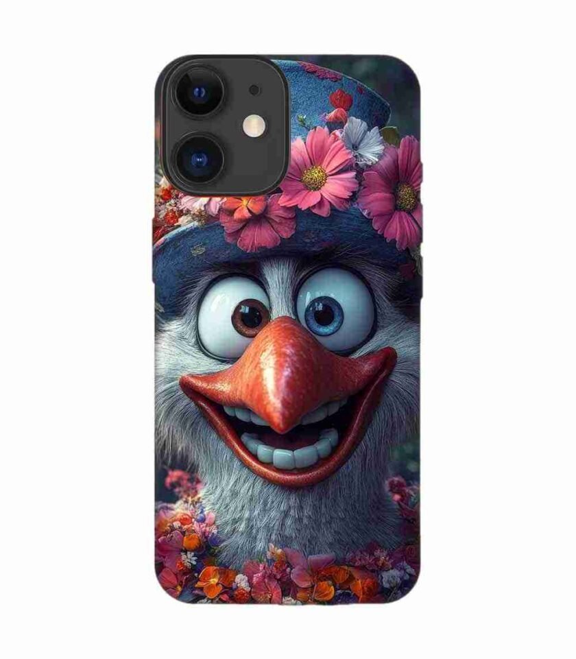 Apple Iphone 12 Back Case Covers Bird With Flower Its Head Bird With Flower Its Mouth
