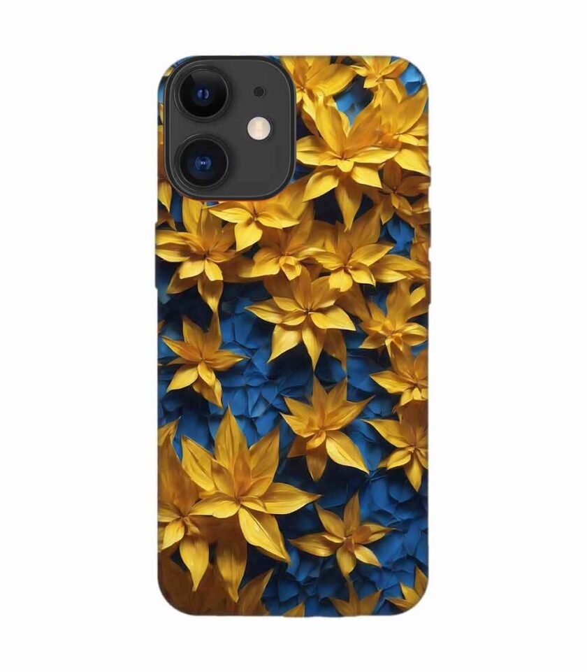 Apple Iphone 12 Back Case Covers Colorful Background With Blue Yellow Background