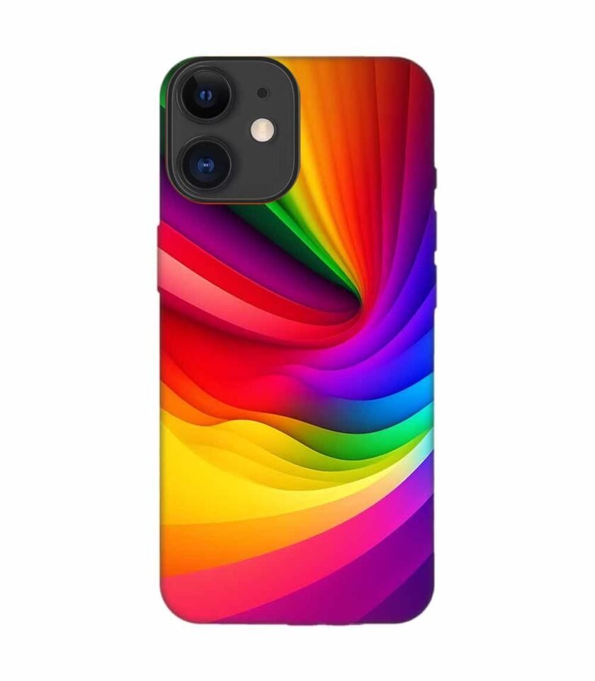 Apple Iphone 12 Back Case Covers Colorful Rainbow Gradient Background Design Shades Light Wallpaper Abstract Geometric Shapes