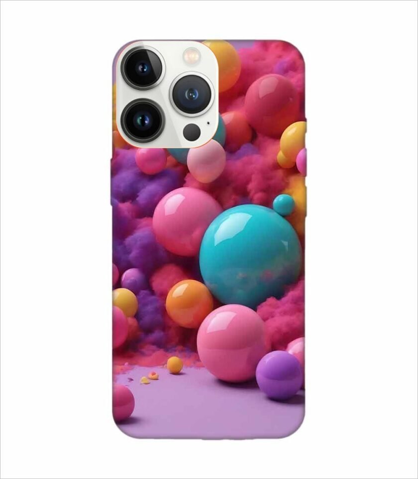 Apple Iphone 13 Pro Max Back Case Covers 3D Render Colorful Objects Isolated Background