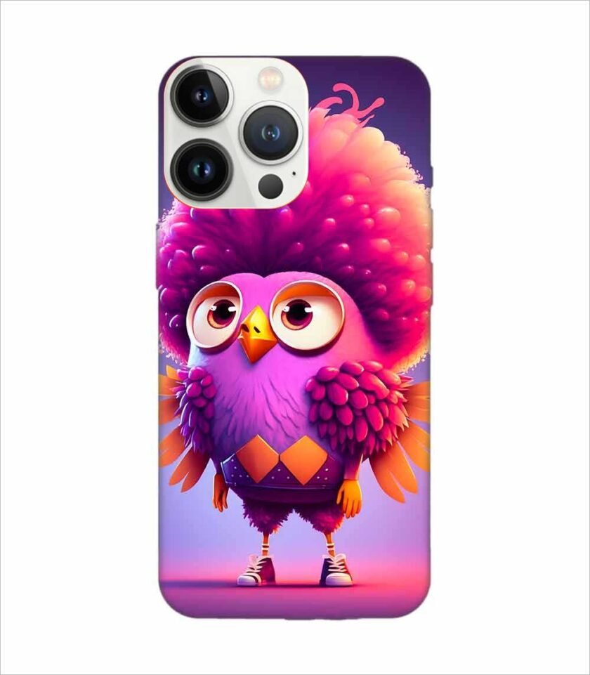 Apple Iphone 13 Pro Max Back Case Covers Cartoon Character With Pink Bird Its Head