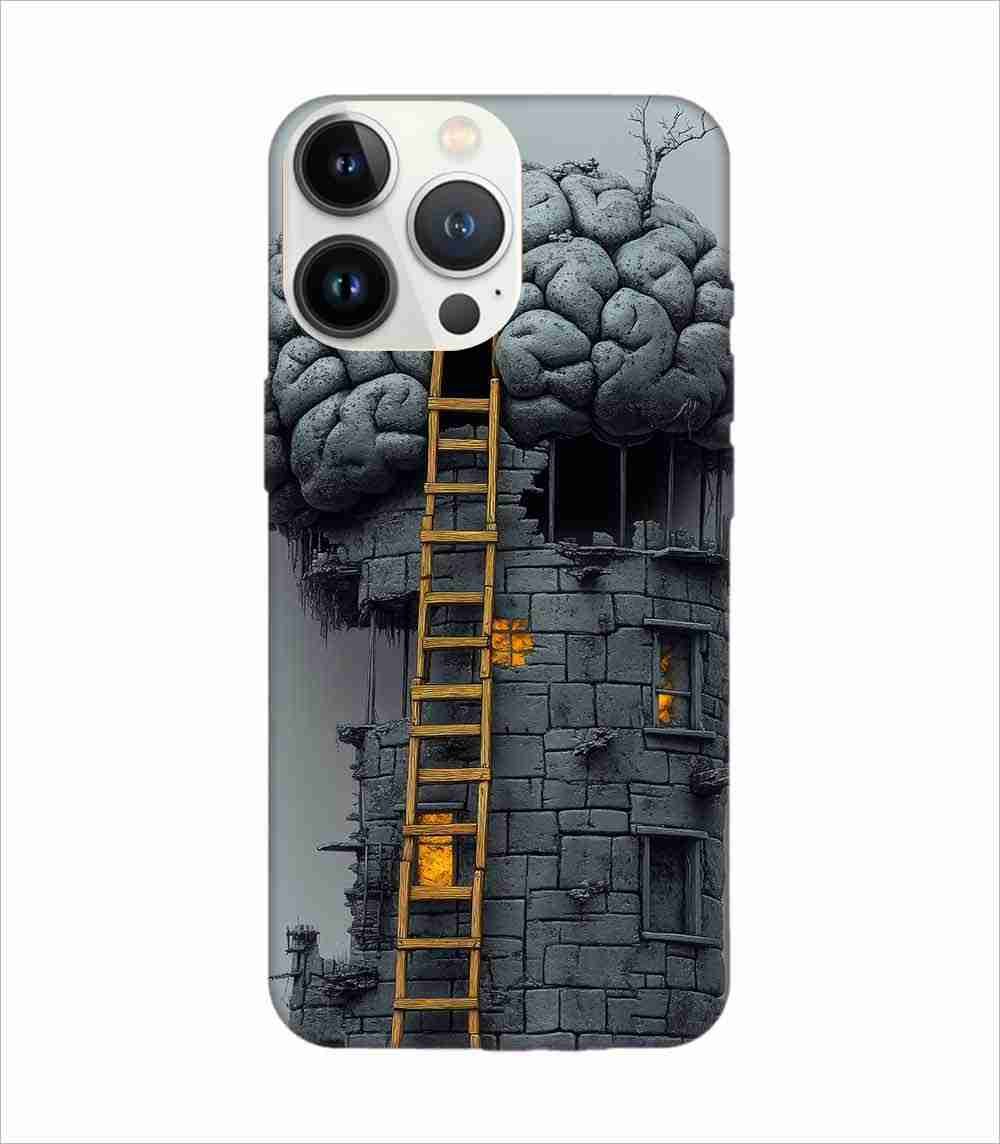 Apple Iphone 13 Pro Back Case Covers 2D Digital Illustration Brain With Ladder