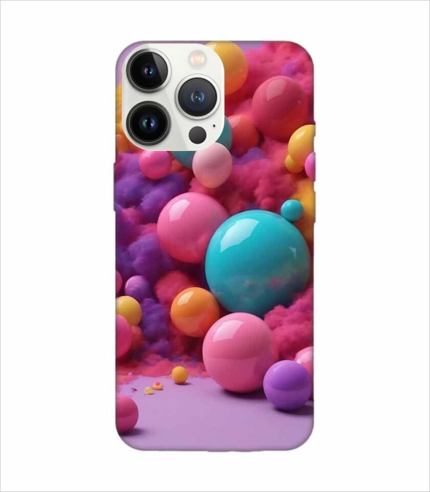 Apple Iphone 13 Pro Back Case Covers 3D Render Colorful Objects Isolated Background