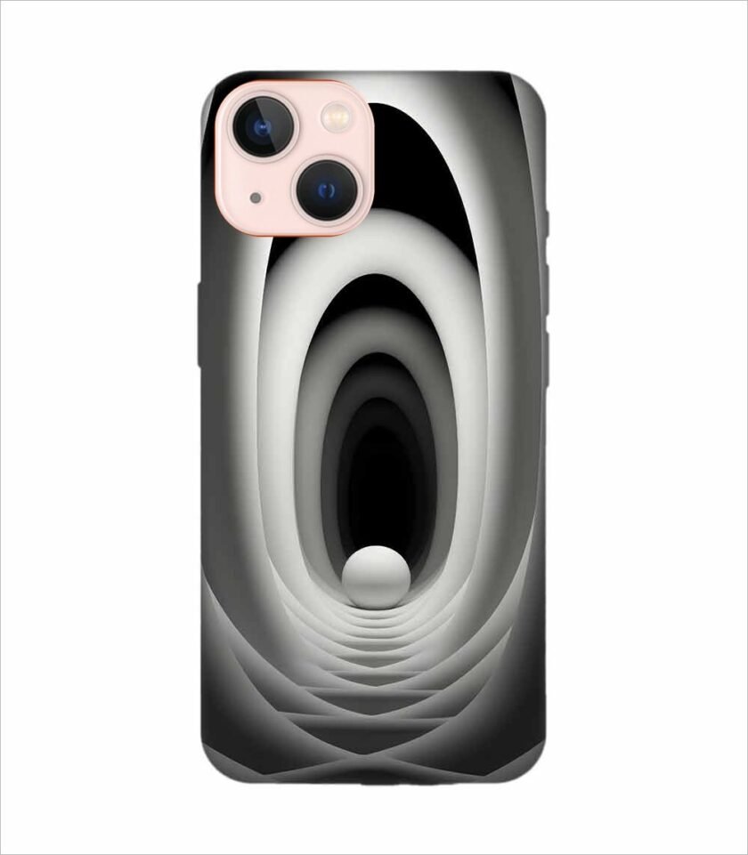 Apple Iphone 13 Back Case Covers Abstract Black 3D Background
