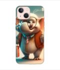 Apple Iphone 13 Back Case Covers Cartoon Character With Red Flag Big Eared Elephant