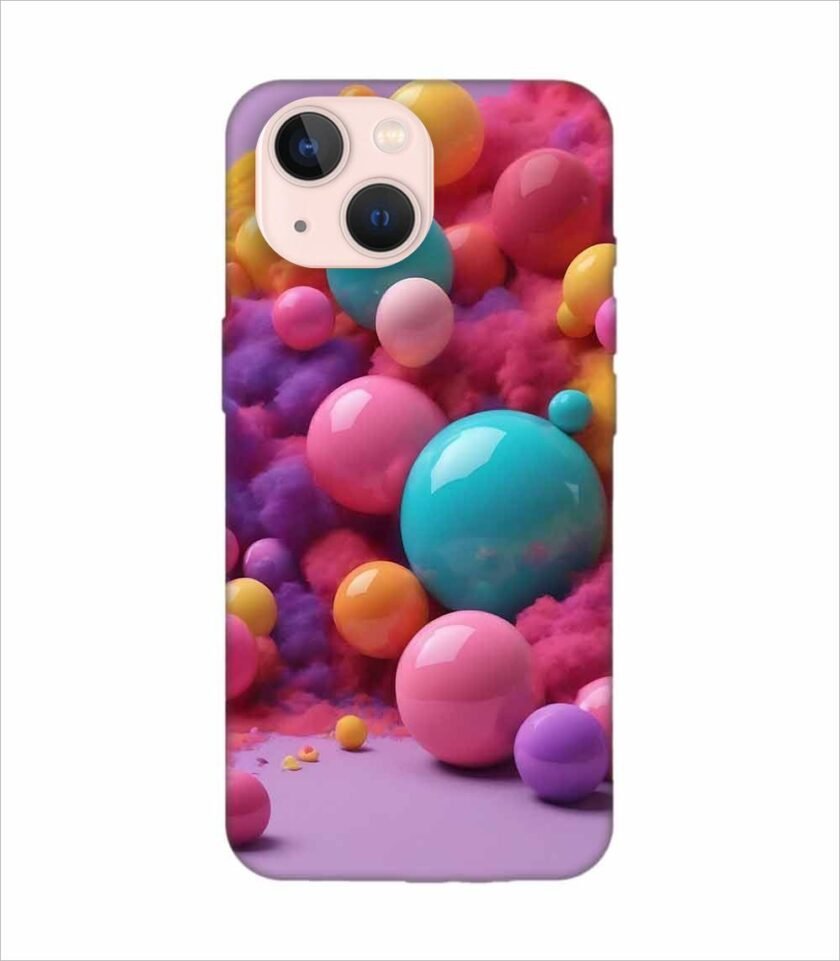 Apple Iphone 14 Plus Back Case Covers 3D Render Colorful Objects Isolated Background