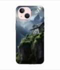 Apple Iphone 14 Plus Back Case Covers Charming Stone House Sits Perched High Atop Mountain Cliff With Snowcapped Peaks Distance