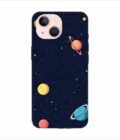 Apple Iphone 14 Plus Back Case Covers Colorful Planets Stars Space Galaxy Background Illustration