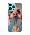Apple Iphone 14 Pro Max Back Case Covers 3D Cartoon Style Dachshund Pink Nose Rich Expressions