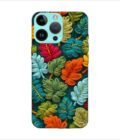 Apple Iphone 14 Pro Max Back Case Covers Abstract Technology Fractal Background With Neon Plant Pattern Dark Background Illustration