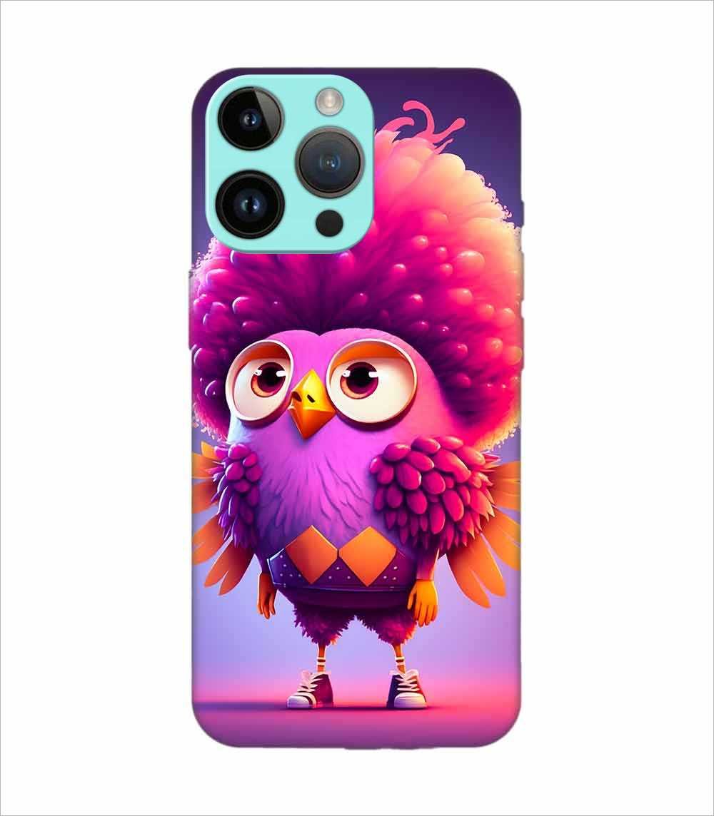 Apple Iphone 14 Pro Max Back Case Covers Cartoon Character With Pink Bird Its Head