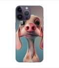 Apple Iphone 14 Pro Back Case Covers 3D Cartoon Style Dachshund Pink Nose Rich Expressions