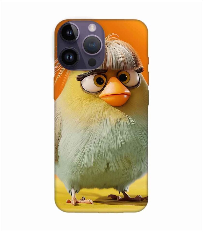 Apple Iphone 14 Pro Back Case Covers Close Up Bird With Wig Glasses