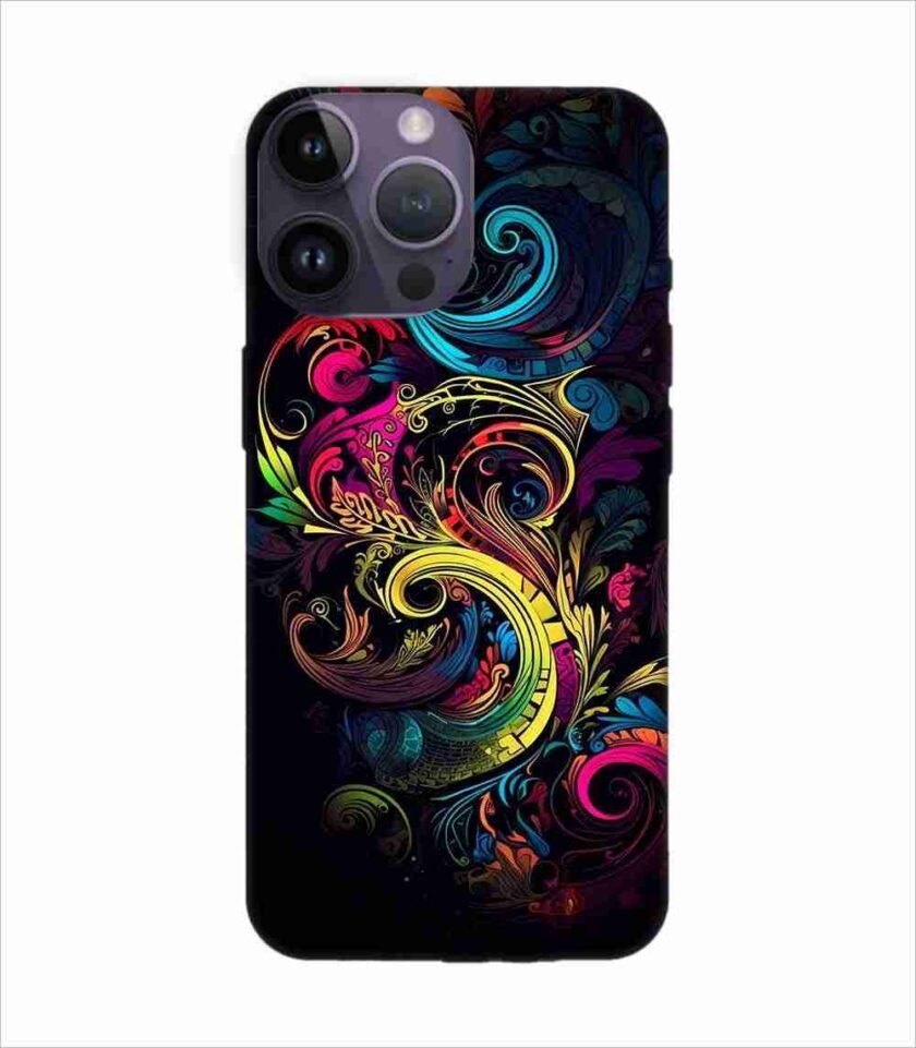 Apple Iphone 14 Pro Back Case Covers Colorful Poster With Swirly Pattern