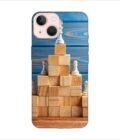 Apple Iphone 14 Back Case Covers Business Hierarchy Ranking Strategy Concept With Chess Pieces Standing Pyramid Wooden Building Blocks With King Top With Copy Space